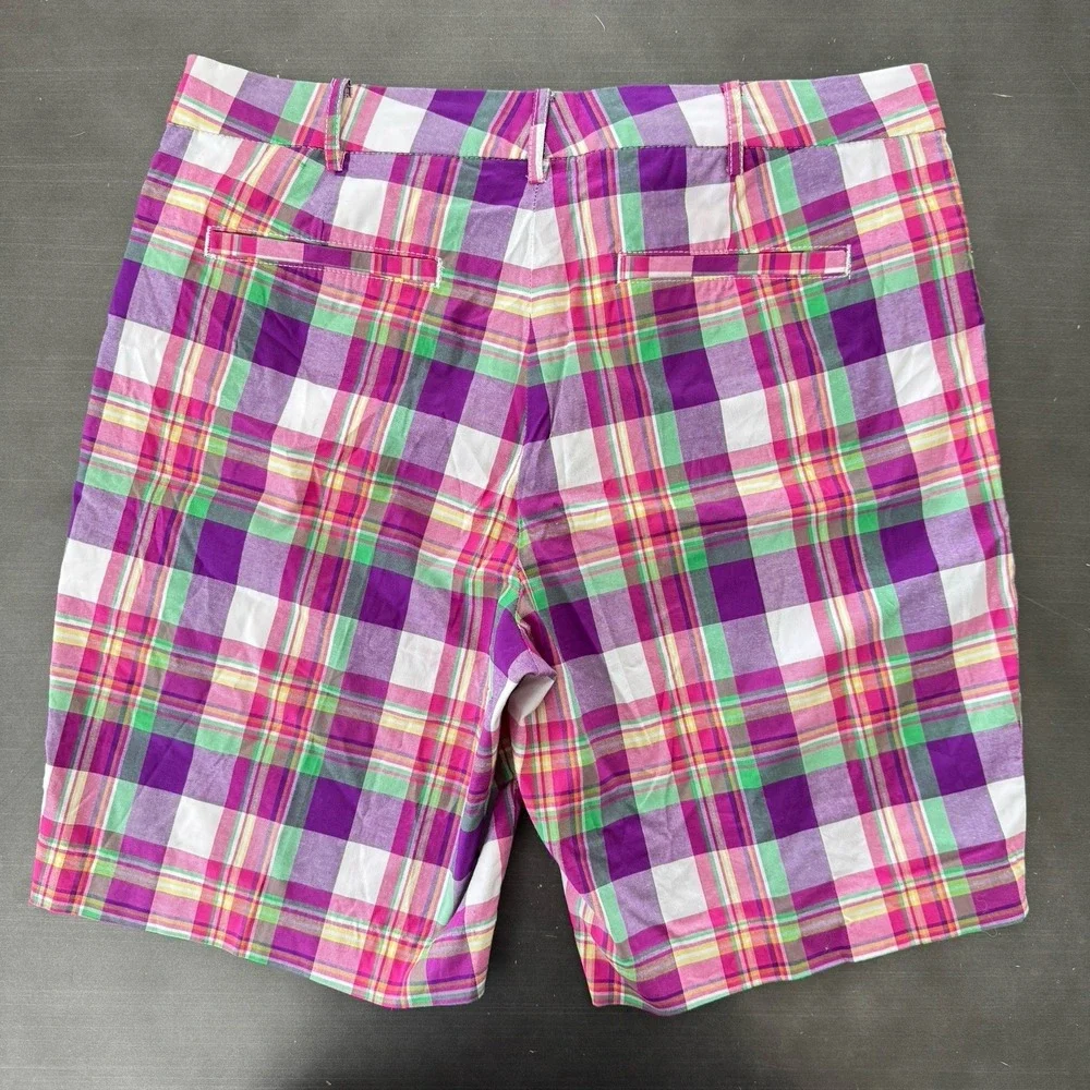 LRL Ralph Lauren Active Colorful Pink Purple Plaid Chino Short Golf Shorts 10